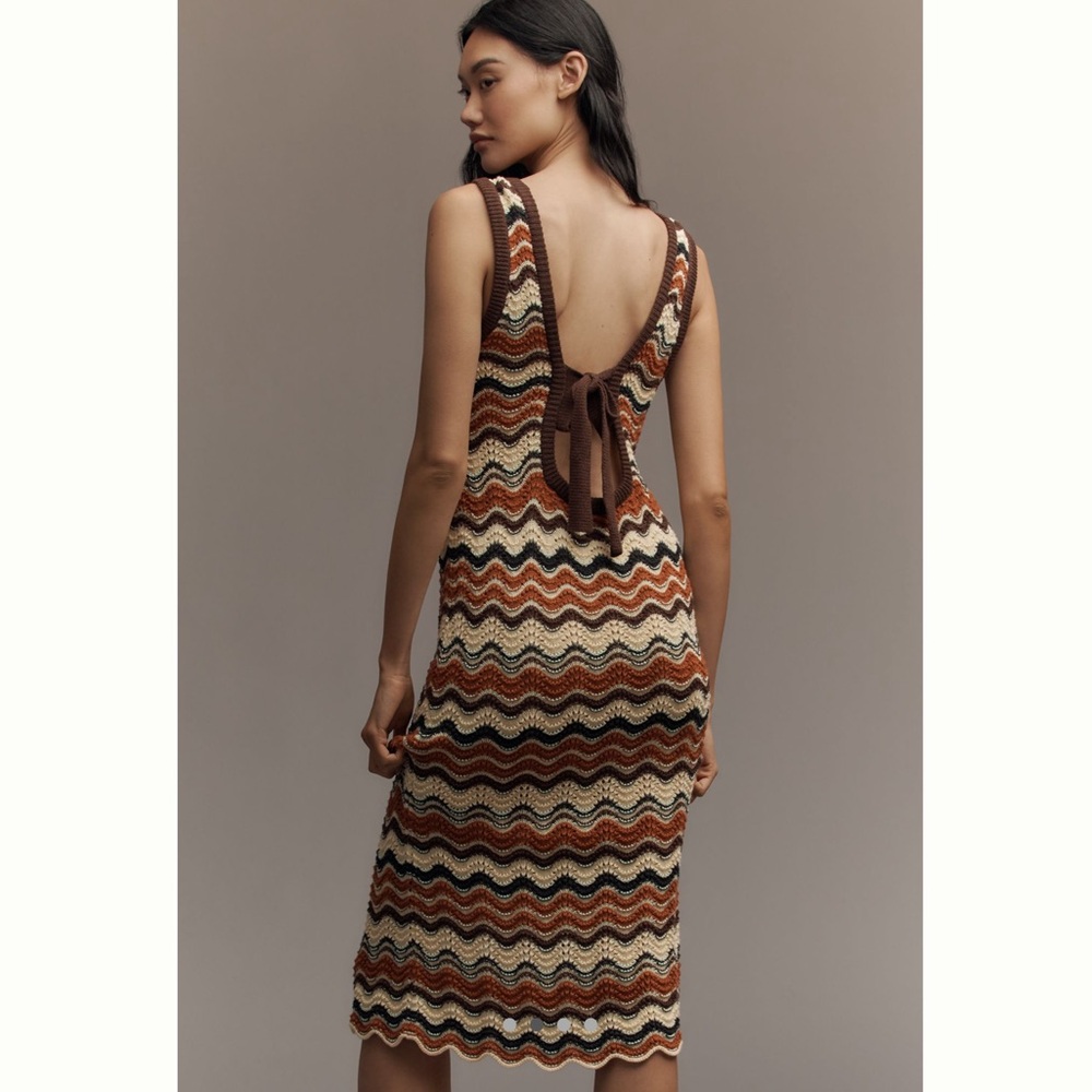 MOTHER The Square-Neck Sleeveless Knit Midi-Dress